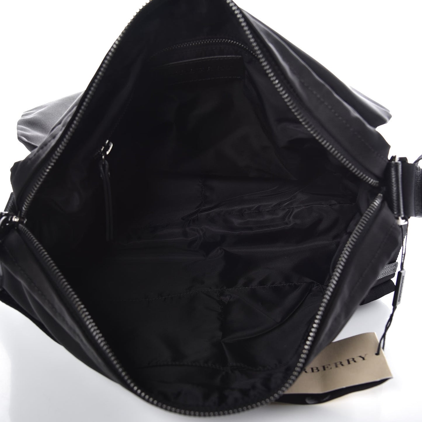 Nylon Jacquard Beat Check Sundorine Messenger Bag Black