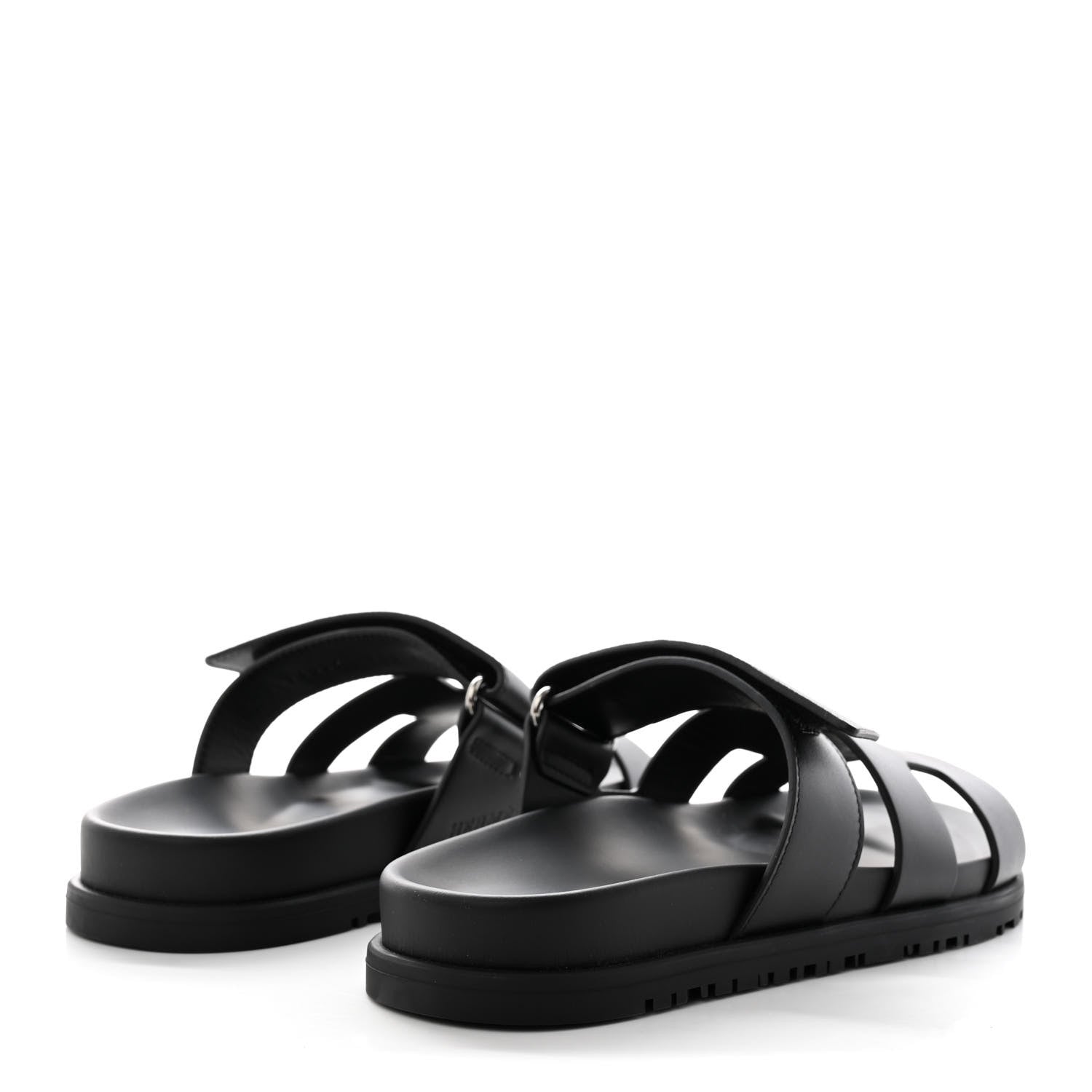 Hermes Calfskin Womens Chypre Sandals 35.5 Black 4 of 10