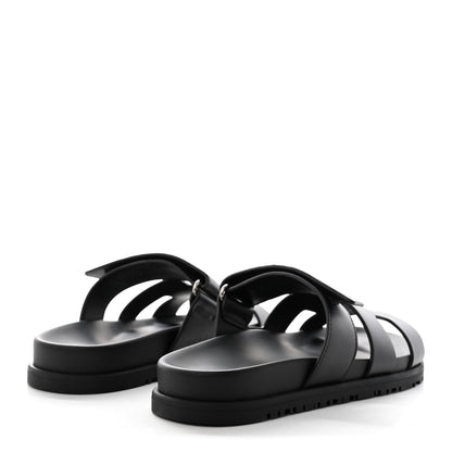 Hermes Calfskin Womens Chypre Sandals 35.5 Black 4 of 10