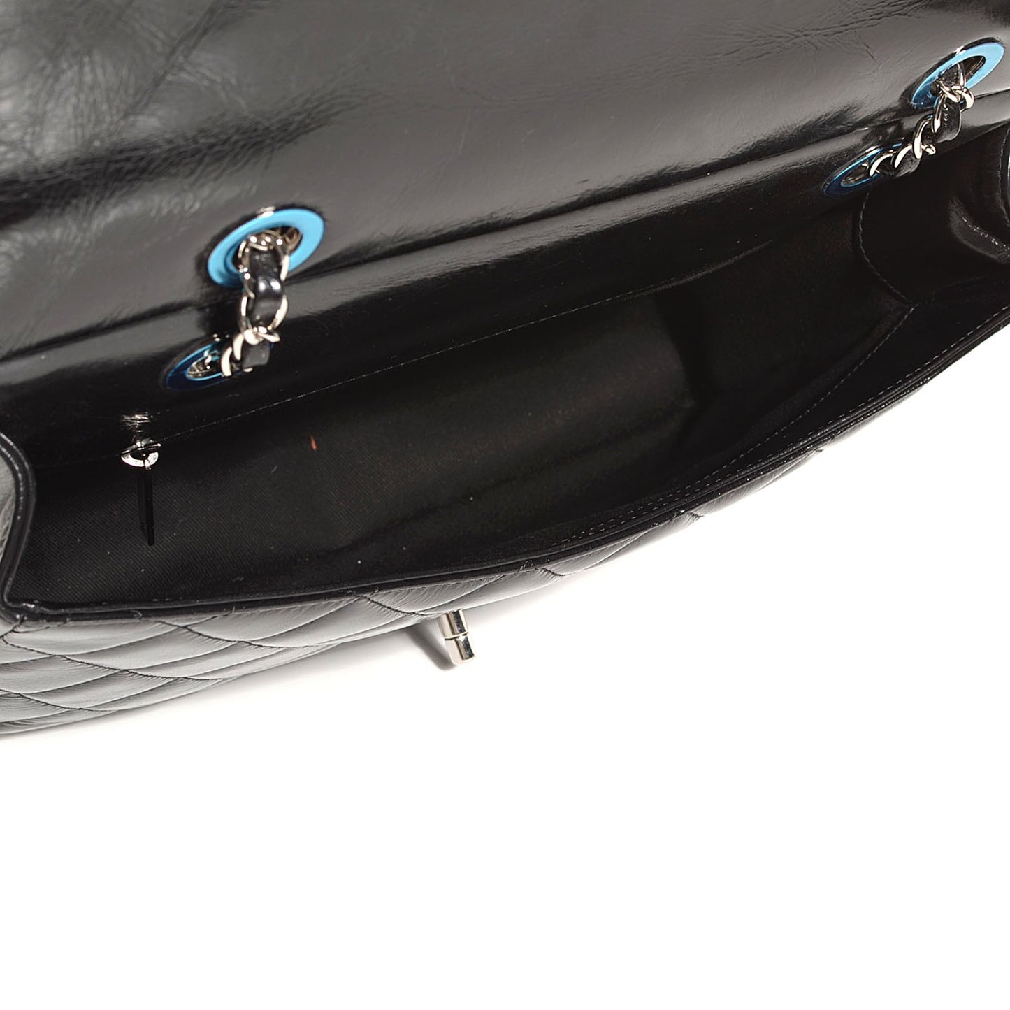 Glazed Calfskin Small CC Delivery Tote Black