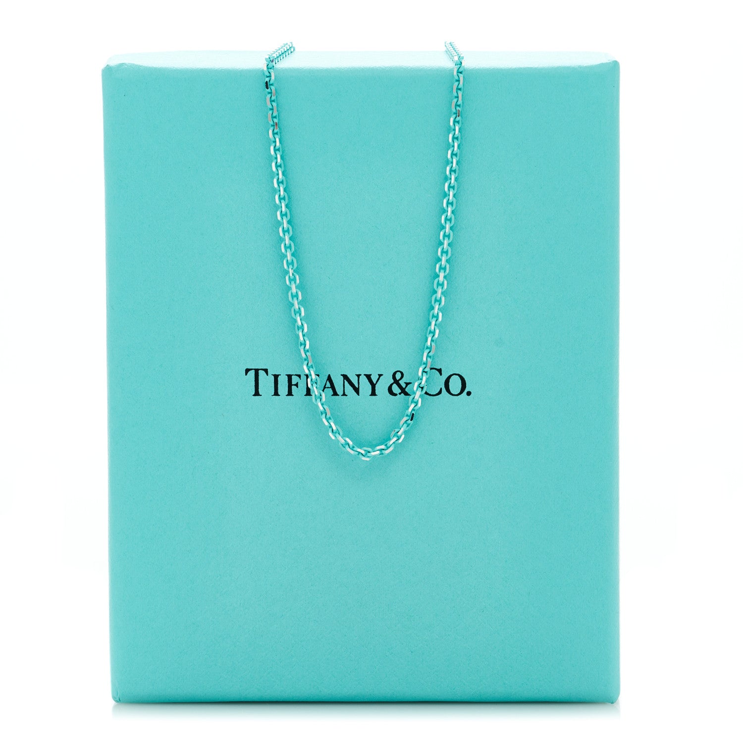 Tiffany Sterling Silver Enamel 1.75mm Chain Necklace Blue 5 of 5