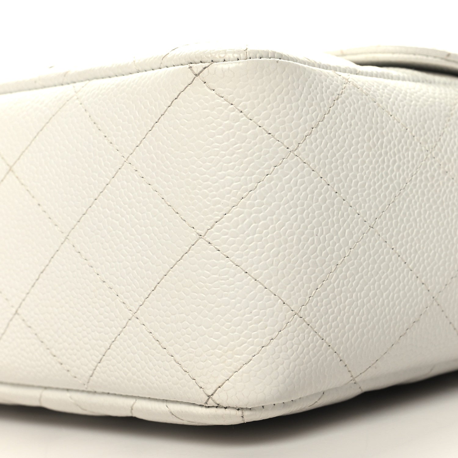 Chanel Caviar Quilted Jumbo Single Flap White 10 of 13