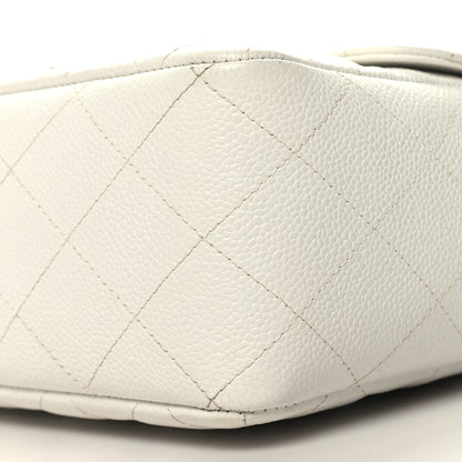 Chanel Caviar Quilted Jumbo Single Flap White 10 of 13