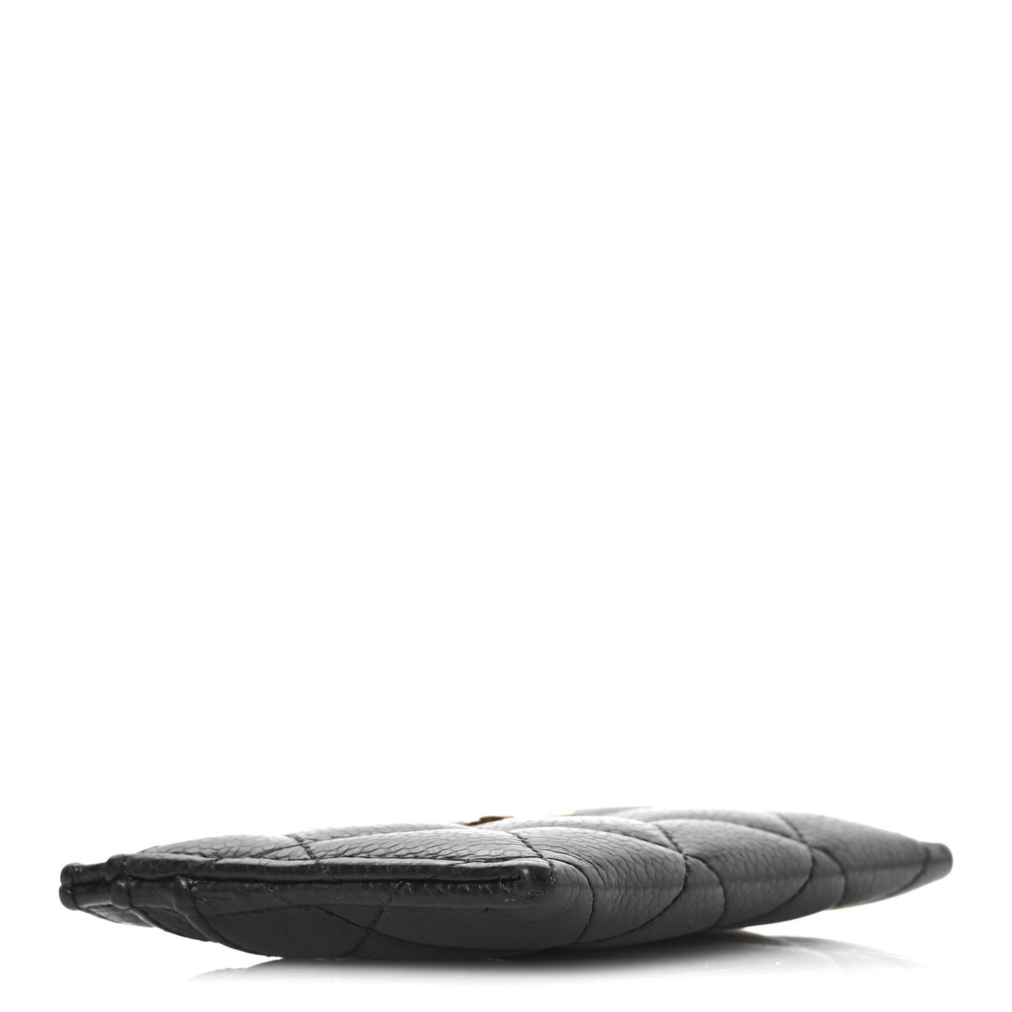 Caviar Quilted Card Holder Black