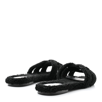 Saint Laurent Shearling Tribute Flat Mules 39 Black 4 of 9