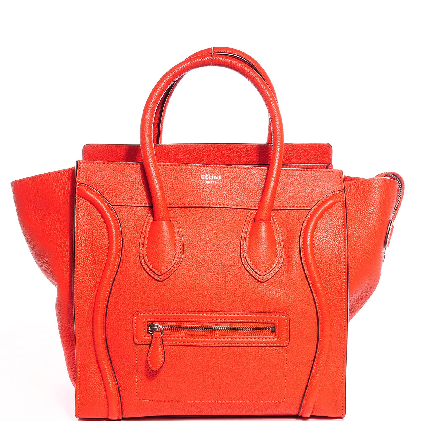 Drummed Calfskin Mini Luggage Vermillion