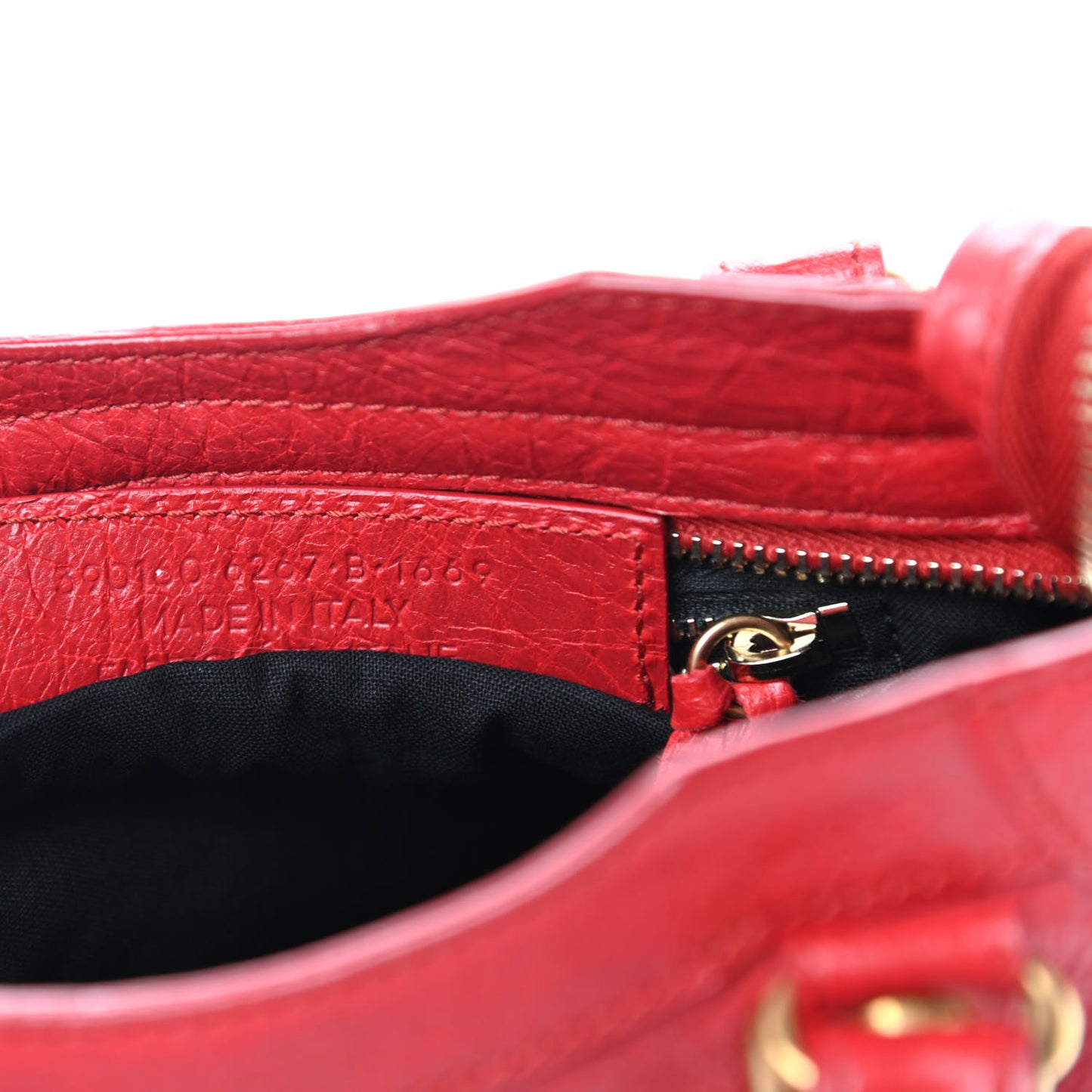 Agneau Gold Metallic Edge Hardware Mini City Rouge Rubis