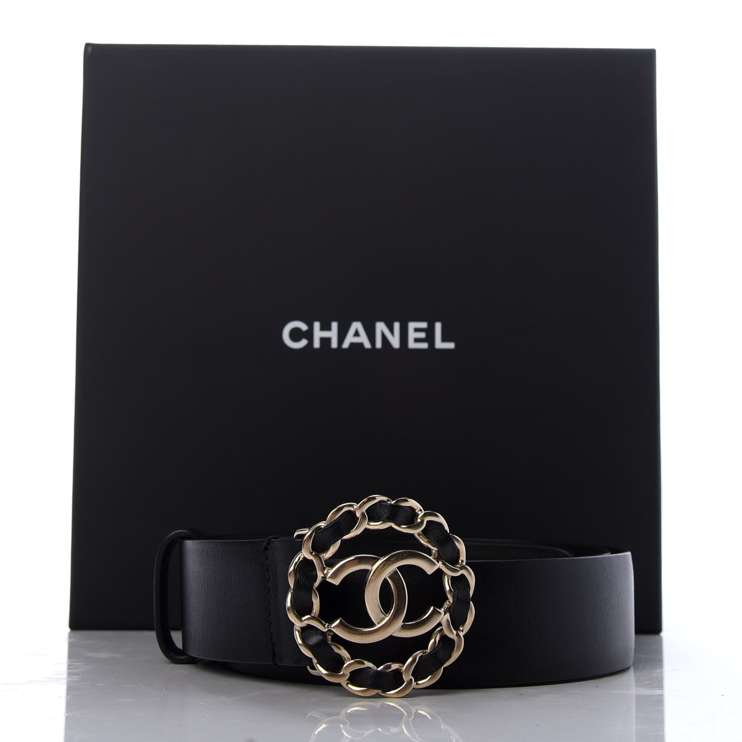 Chanel Calfskin CC Chain Belt 80 32 Black 5 of 5