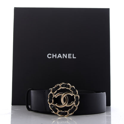 Chanel Calfskin CC Chain Belt 80 32 Black 5 of 5
