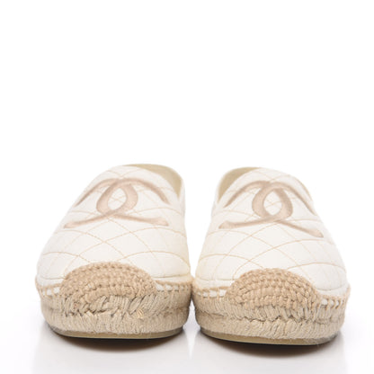 Chanel Fabric Biarritz CC Espadrilles 37 Beige 2 of 11