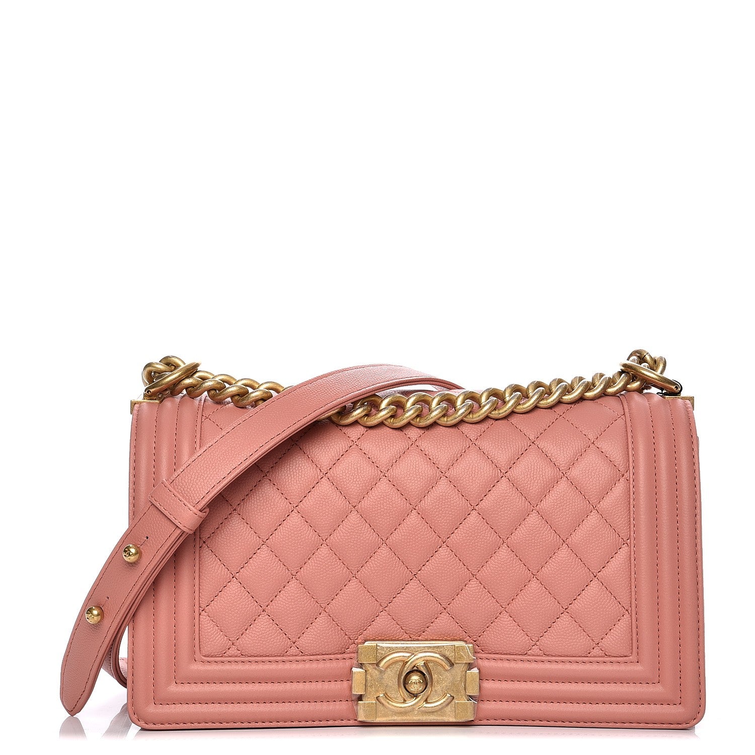 Chanel Caviar Quilted Medium Boy Flap Powder Pink 1 of 11