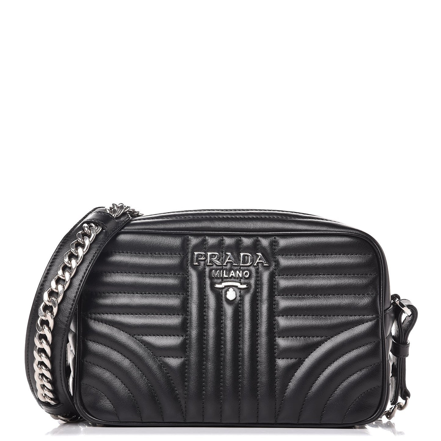Soft Calfskin Diagramme Crossbody Bag Black