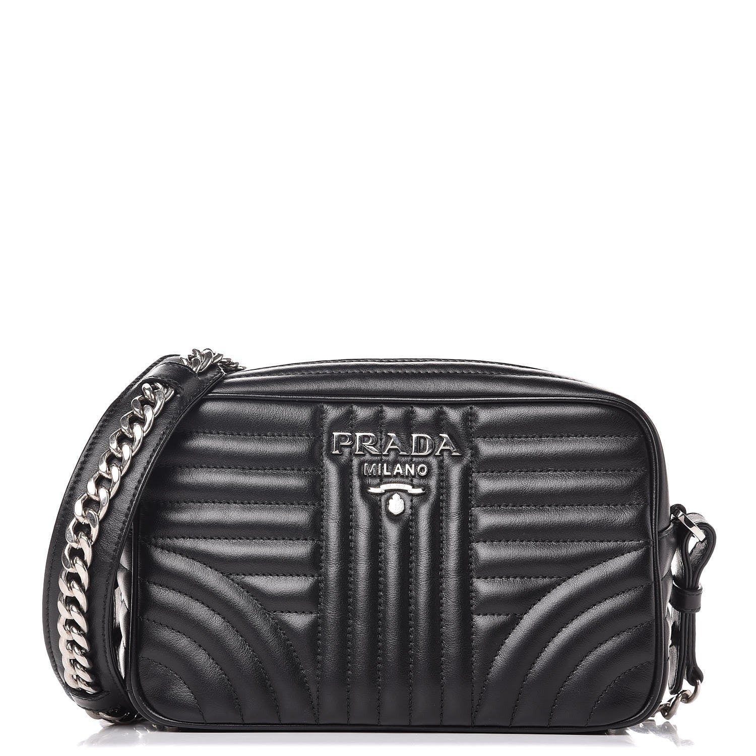 Prada Soft Calfskin Diagramme Crossbody Bag Black 1 of 6