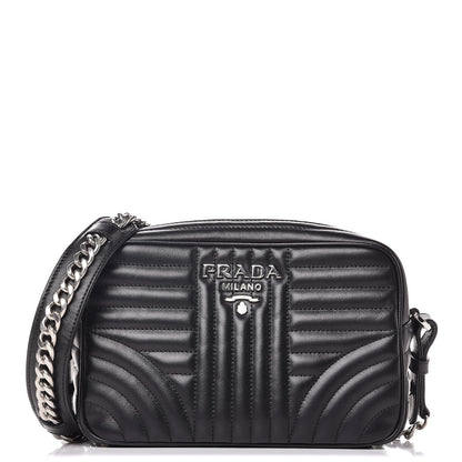 Prada Soft Calfskin Diagramme Crossbody Bag Black 1 of 6