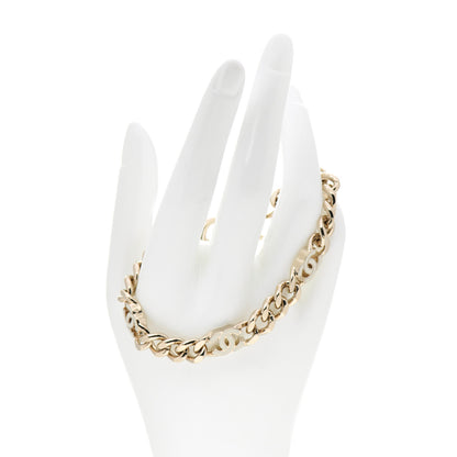 Chanel Enamel Metal CC Chain Bracelet Gold White 2 of 5