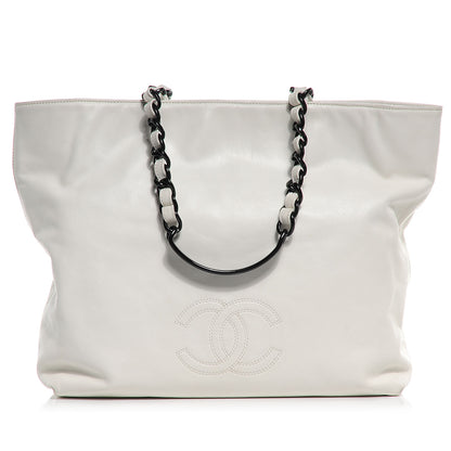 Chanel Lambskin Chain CC Tote White 1 of 10
