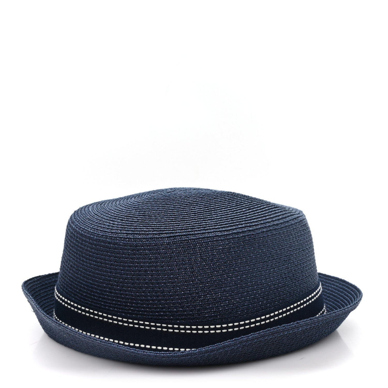 Hermes Braided Raffia Balthazar Sellier Hat 59 Marine 6 of 9