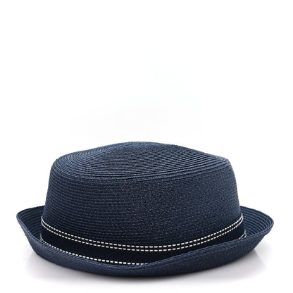 Hermes Braided Raffia Balthazar Sellier Hat 59 Marine 6 of 9
