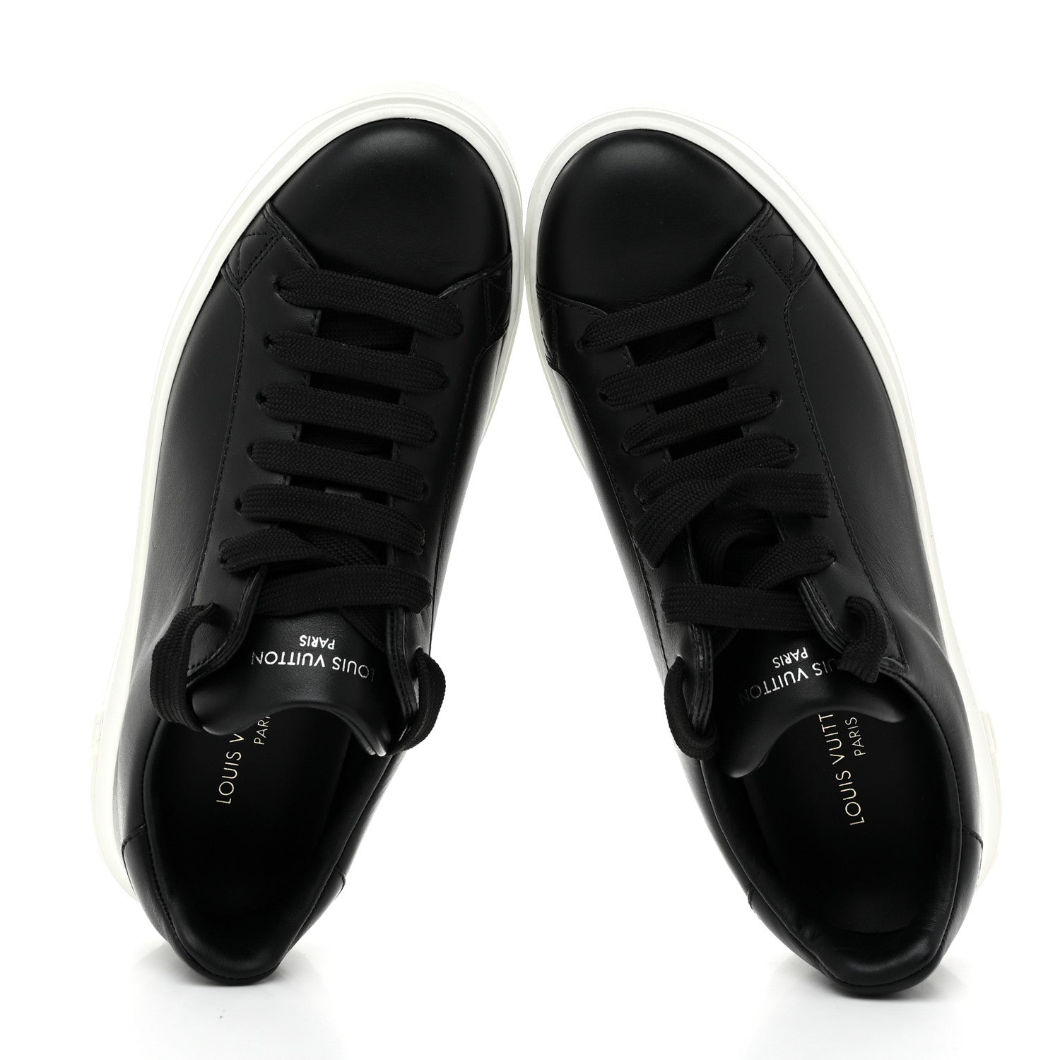 Louis Vuitton Calfskin Time Out Sneakers 37 Black 2 of 9