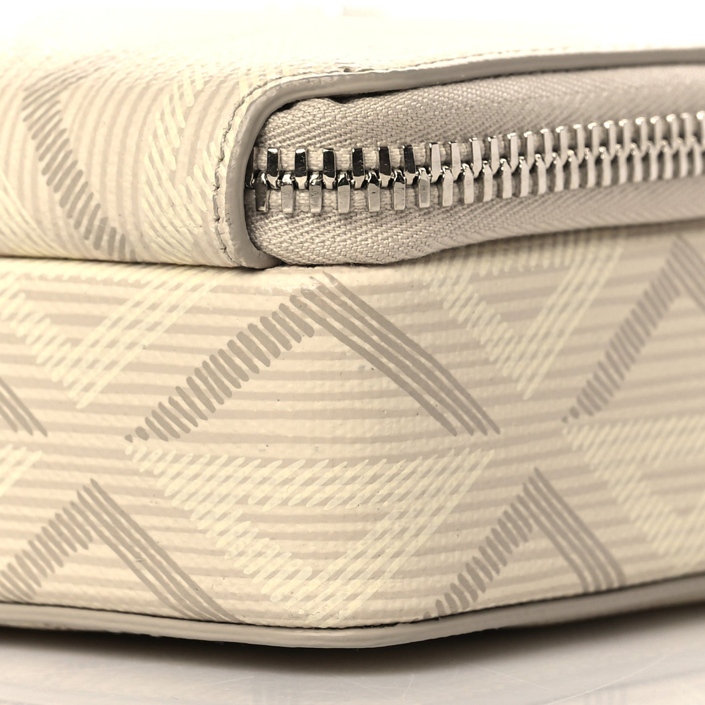 Coated Canvas CD Diamond Messenger Pouch Natural