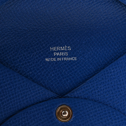 Hermes Epsom Calvi Duo Card Case Bleu Electrique 6 of 10