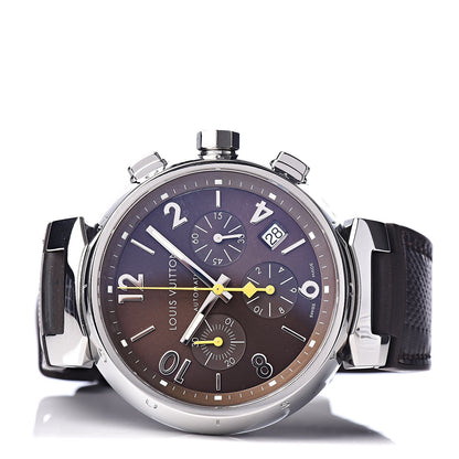 Louis Vuitton Stainless Steel Rubber 41mm Tambour Chronograph Automatic Watch Brown 3 of 9