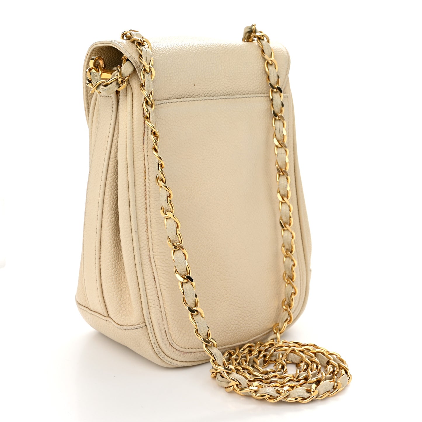Caviar Vertical Chain Crossbody Ivory