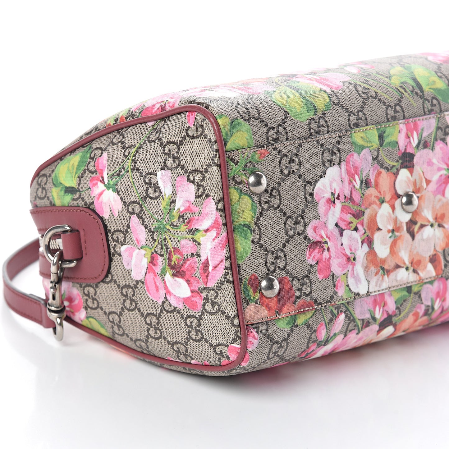 GG Supreme Monogram Blooms Small Boston Beige Multicolor Dry Rose