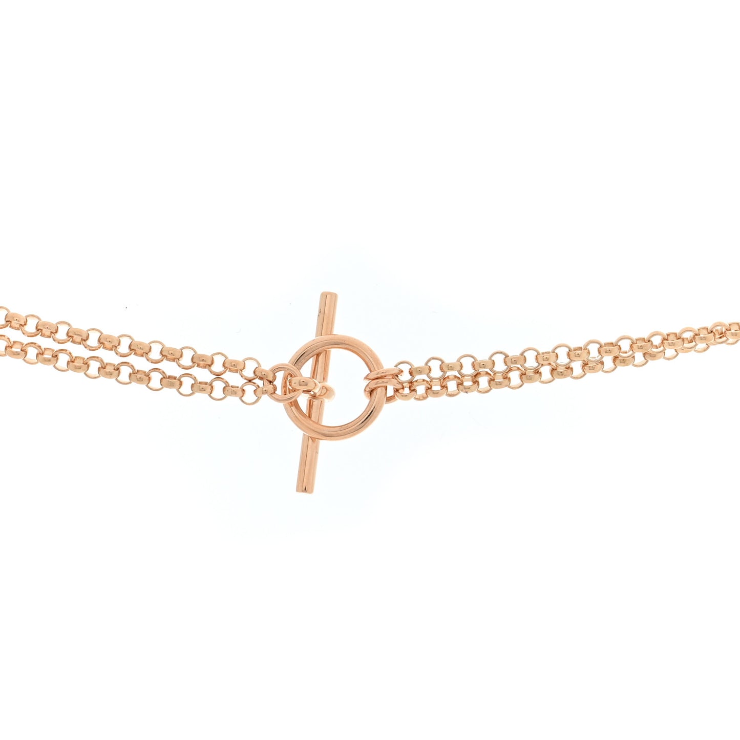 18K Rose Gold Diamond Long Gambade Necklace
