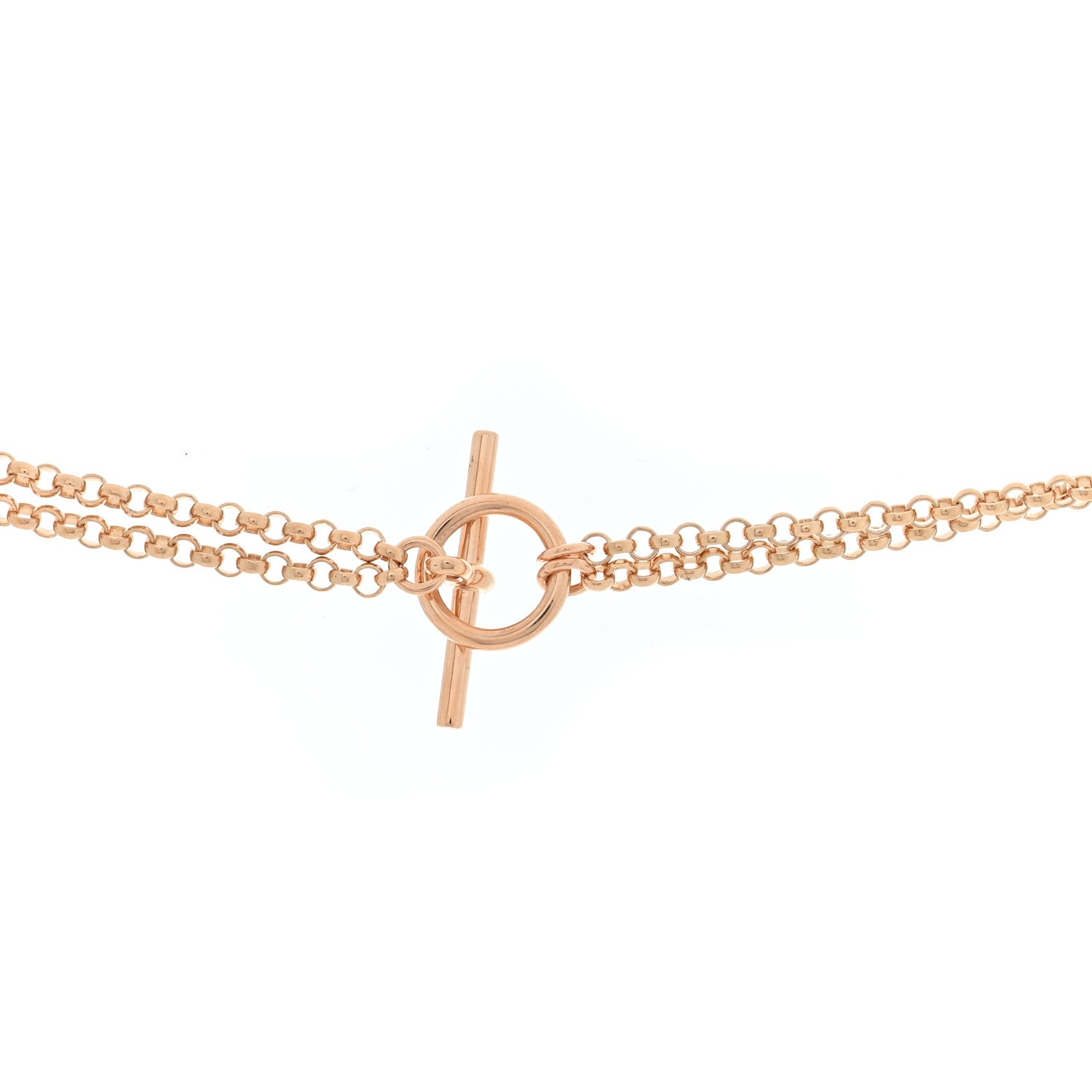 Hermes 18K Rose Gold Diamond Long Gambade Necklace 4 of 5