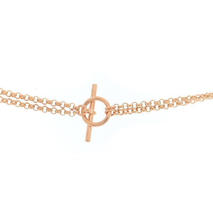 Hermes 18K Rose Gold Diamond Long Gambade Necklace 4 of 5