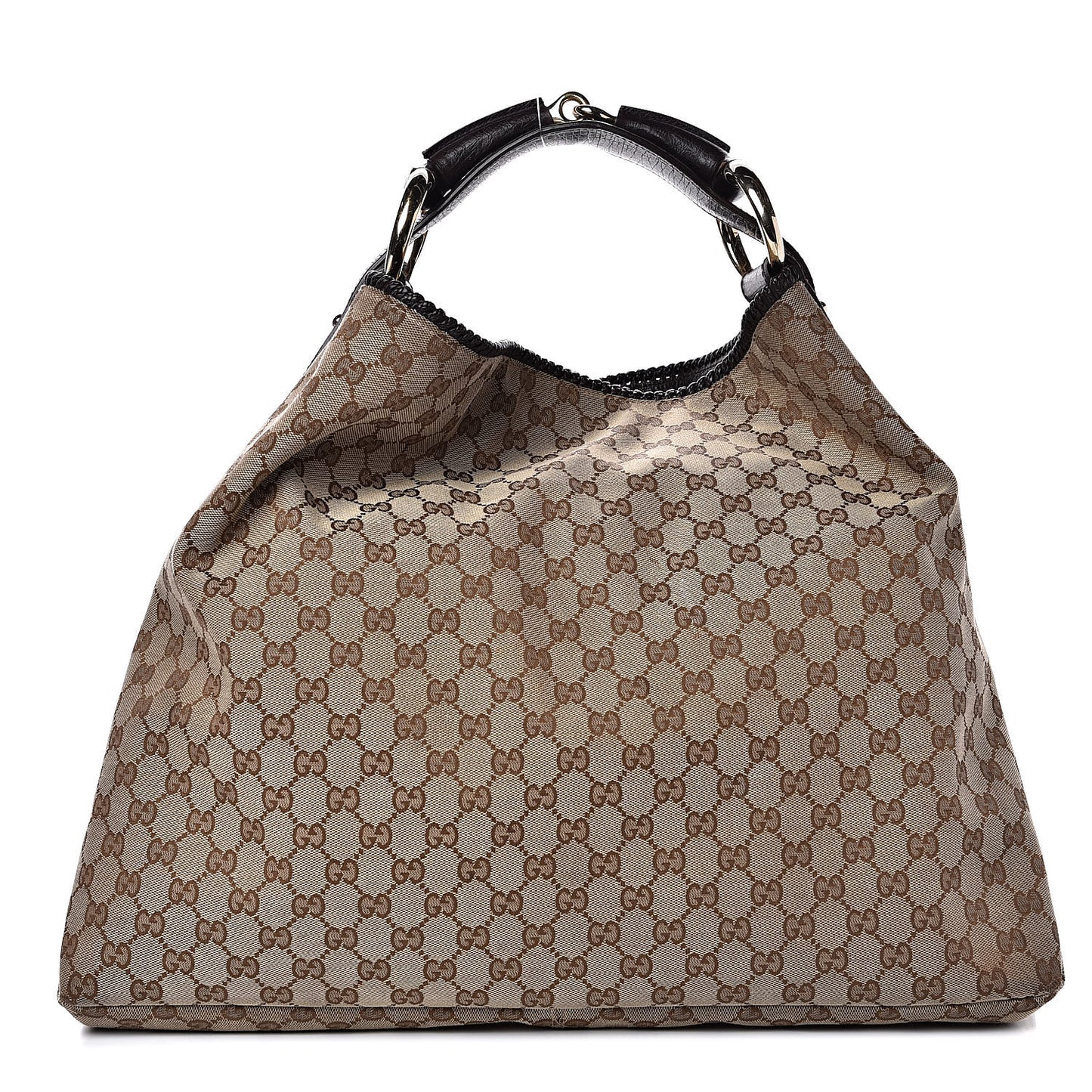 Monogram Large Horsebit Chain Hobo Dark Brown