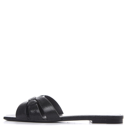 Saint Laurent Grain De Poudre Nu Pied 05 Slide Sandals 39 Black 1 of 9