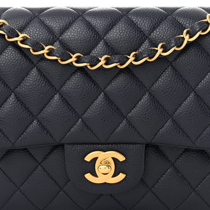 Chanel Caviar Quilted Medium Double Flap Navy 8 of 10