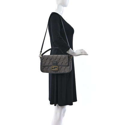 Fendi Chenille FF Embroidered Baguette Antracite Asfalto 2 of 12