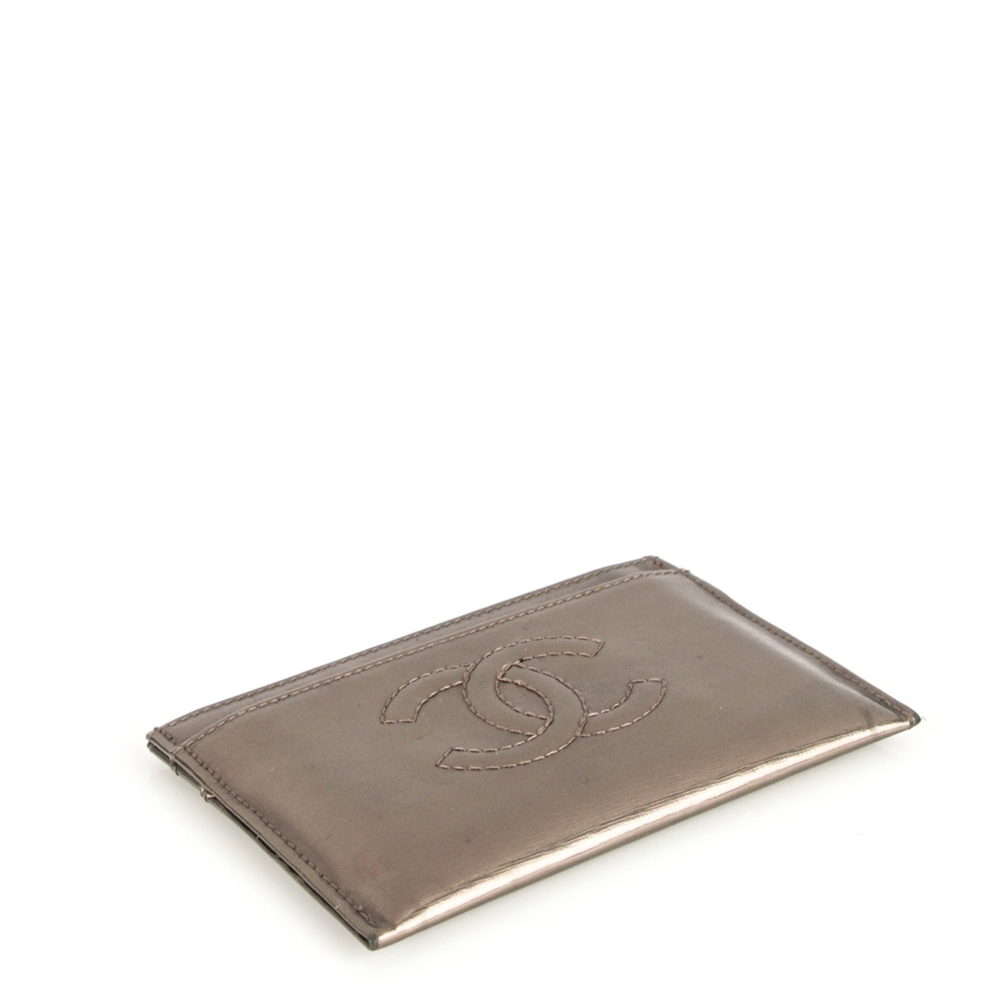Lambskin Timeless CC Card Holder Wallet Dark Silver