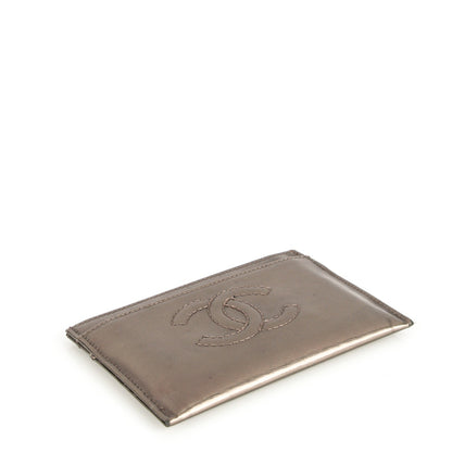 Chanel Lambskin Timeless CC Card Holder Wallet Dark Silver 4 of 8