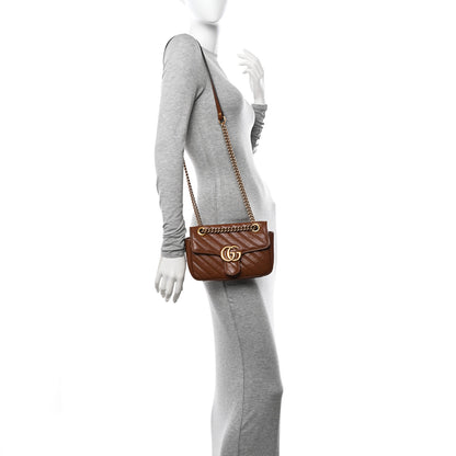 Gucci Azalea Calfskin Matelasse Diagonal Mini GG Marmont Shoulder Bag Cuir 2 of 18