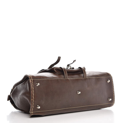 Chloe Calfskin Edith Satchel Brown 4 of 12
