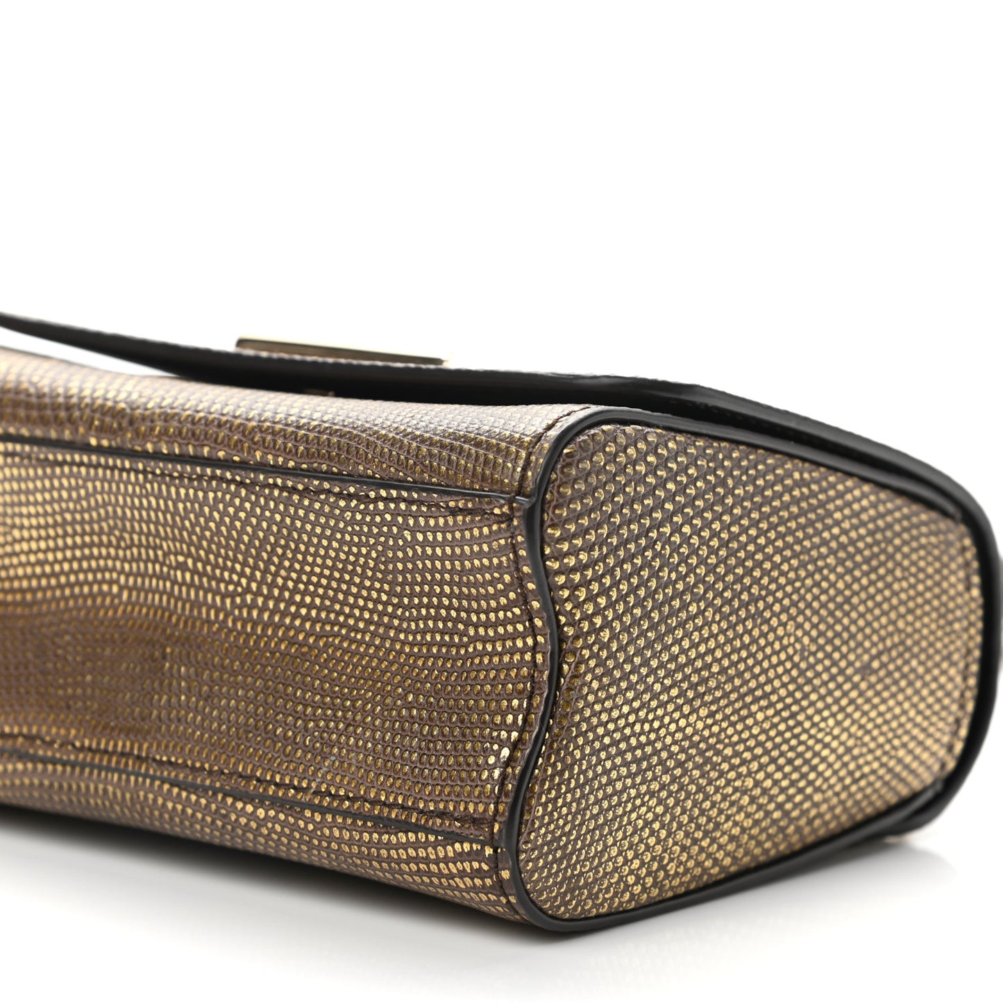 Lizard Twist Shoulder Bag Mini Gold