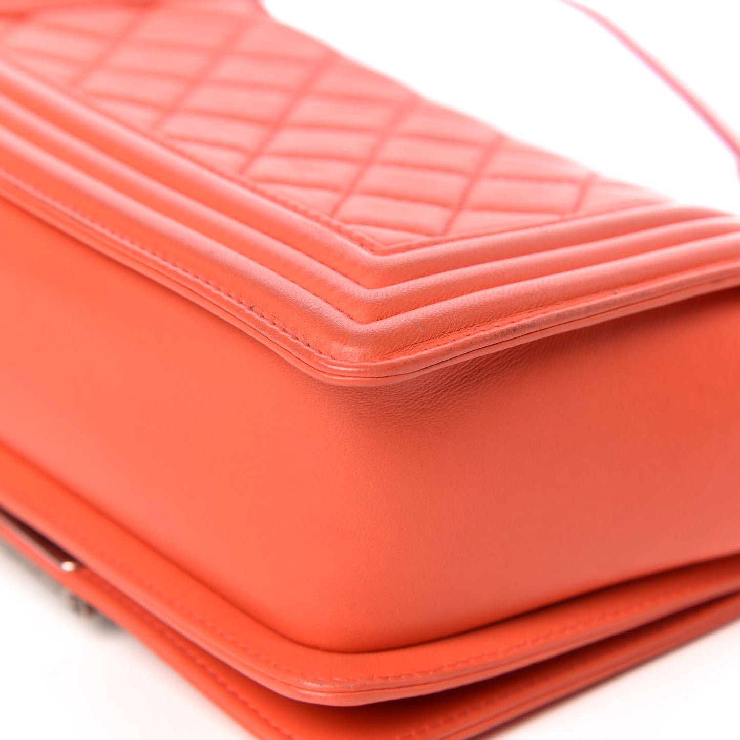 Lambskin Stingray Quilted Small Boy Flap Orange