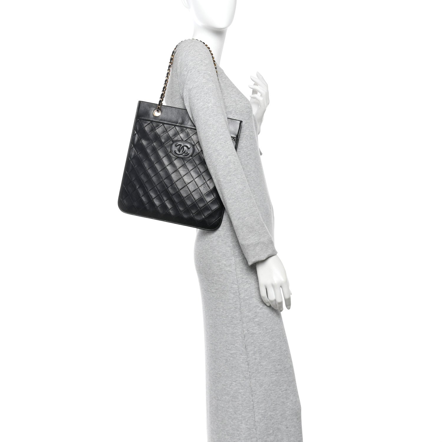 Chanel Lambskin Quilted CC Shoulder Bag Black 2 of 13
