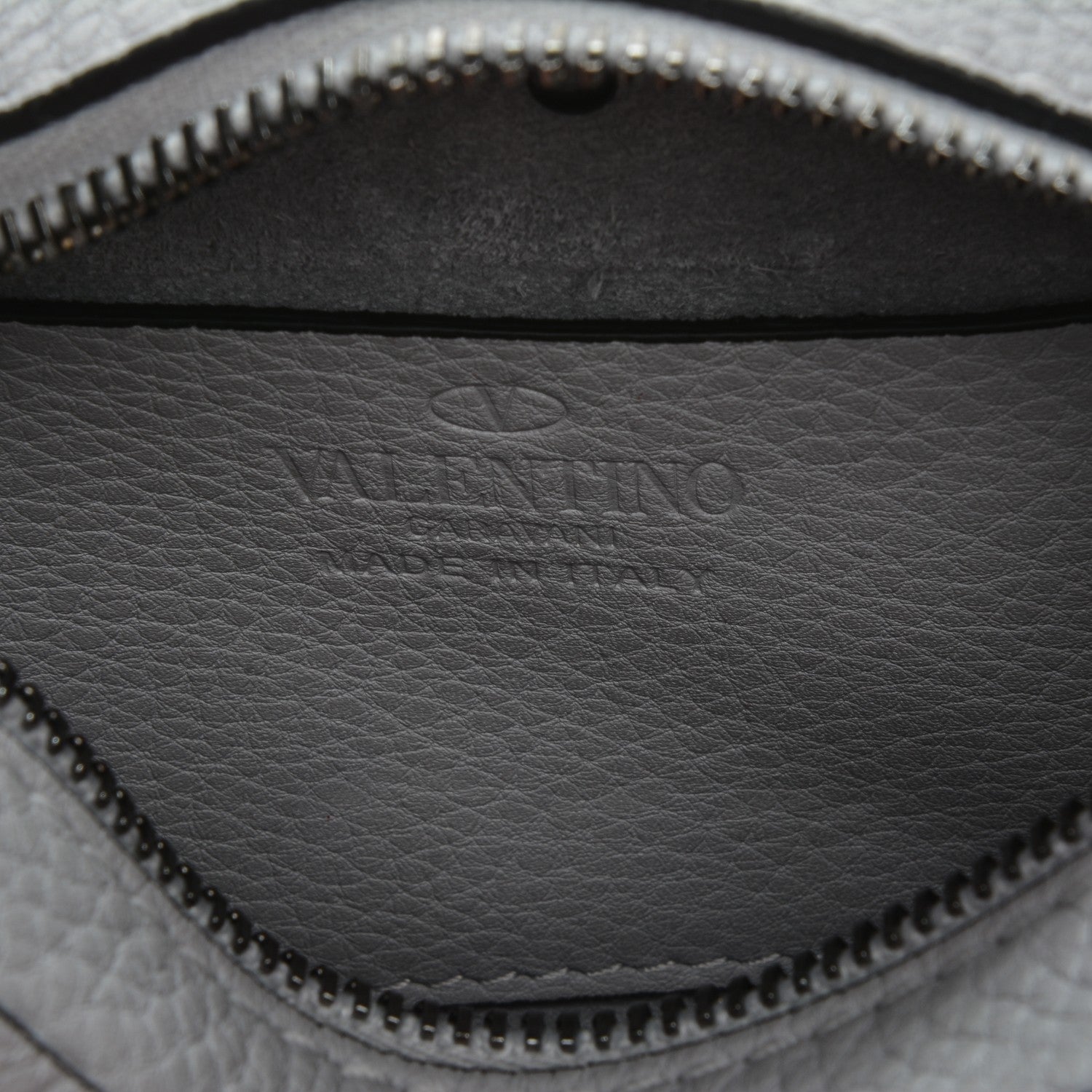 Valentino Garavani Grained Calfskin Small Rockstud Flap Pocket Camera Crossbody Bag Pastel Grey 5 of 6