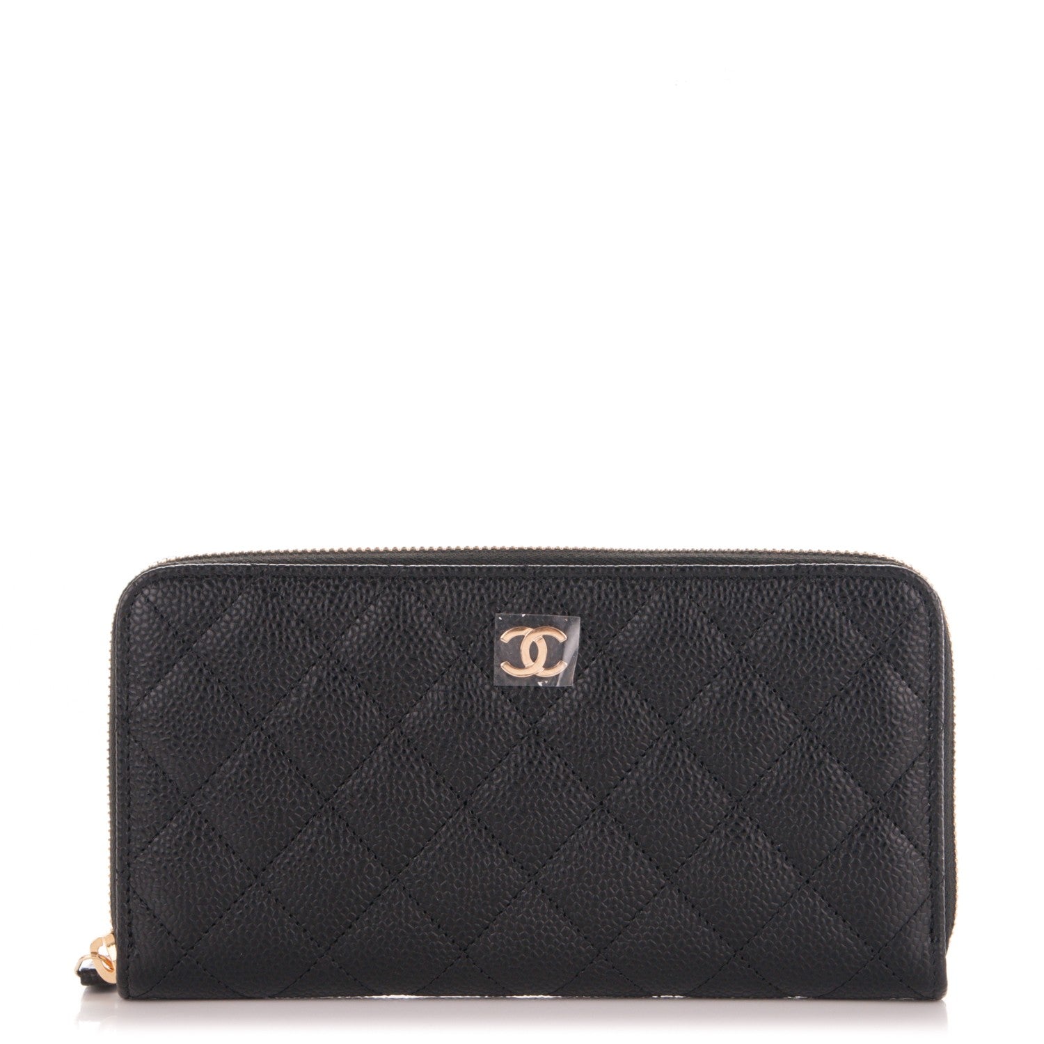 Chanel Caviar Quilted Large Gusset Zip Around Wallet Black 1 of 8