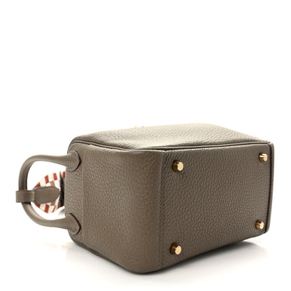 Hermes Taurillon Clemence Maxi Quadrille Mini Lindy 20 Etoupe Chai Nata Bleu Brume 4 of 13