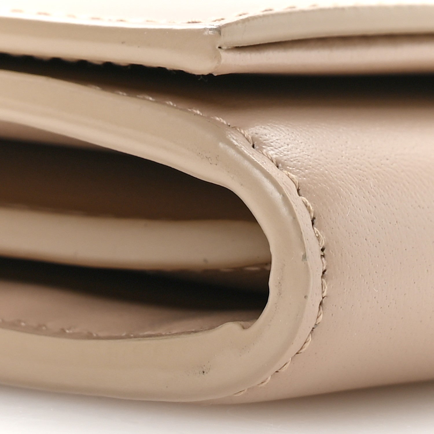 Saint Laurent Glossy Calfskin Monogram Chain Wallet  Dark Beige 8 of 10