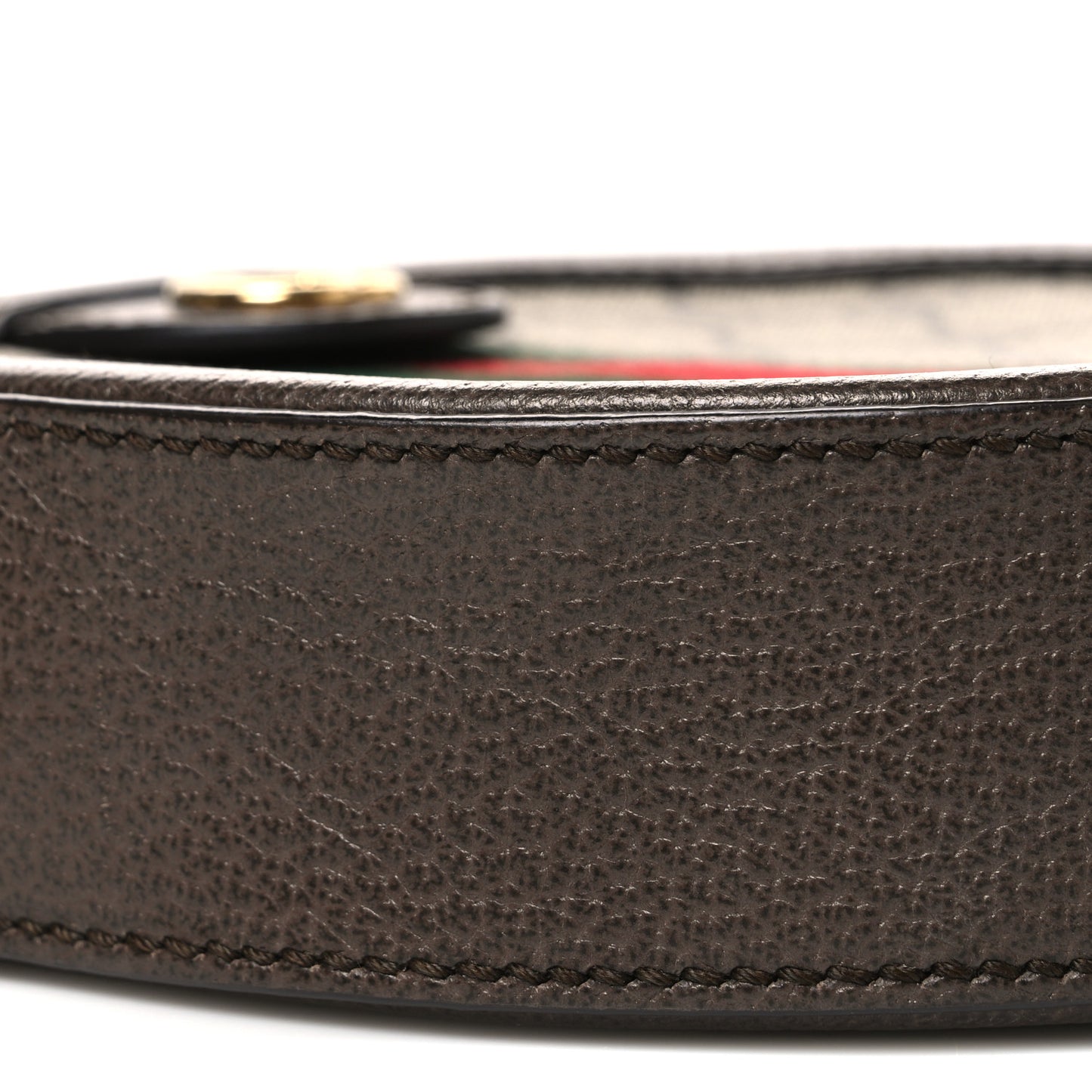 GG Supreme Monogram Web Mini Ophidia Round Shoulder Bag Brown