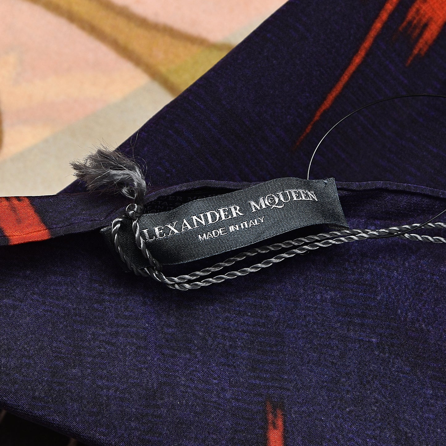 Silk Monogram Kimono Patchwork Scarf Rose Blue