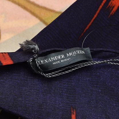Alexander McQueen Silk Monogram Kimono Patchwork Scarf Rose Blue 6 of 6