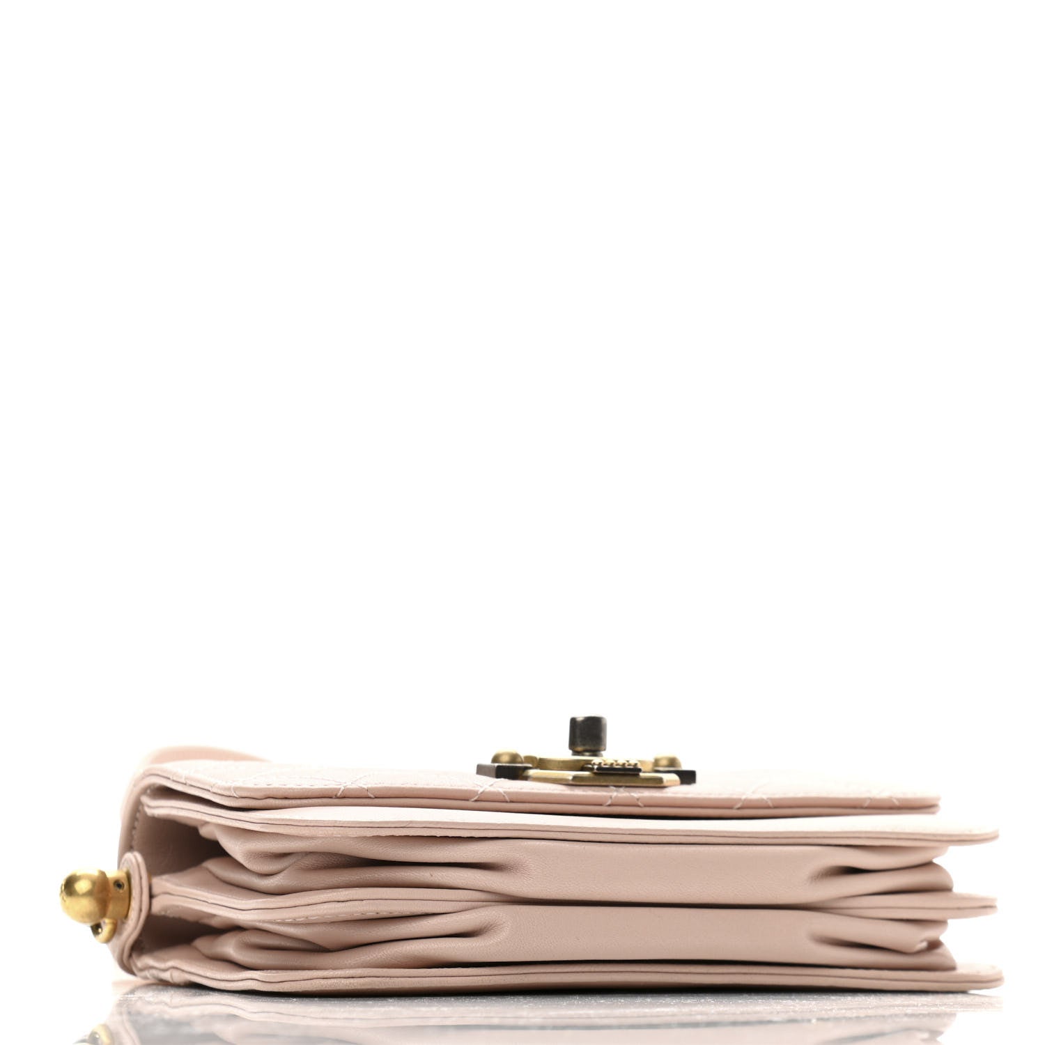 Chanel Lambskin Quilted Gold Metal Lock Flap Pink 4 of 11